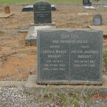 RIEKERT Pieter Jacobus 1887-1943 &amp; Louisa Maria 1869-1904