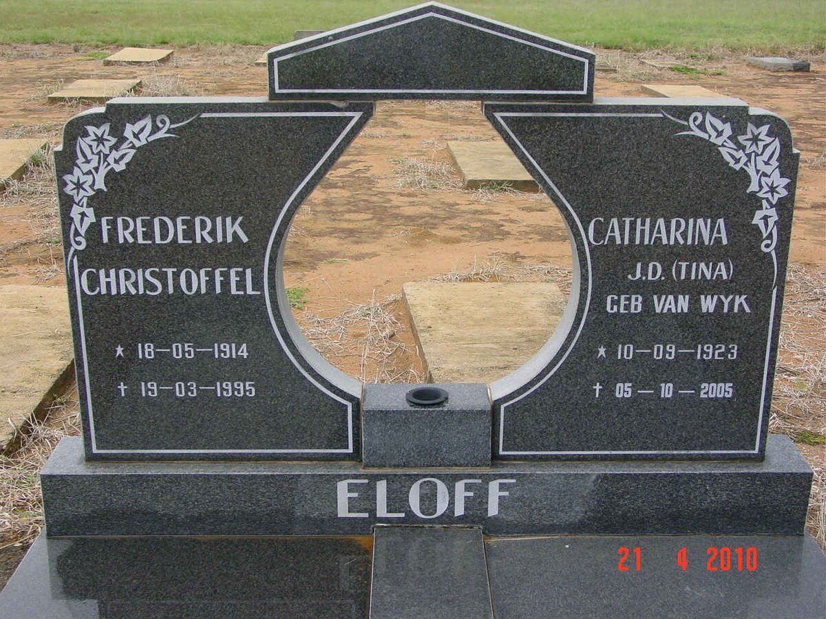ELOFF Frederik Christoffel 1914-1995 &amp; Catharina J.D. 1923-2005