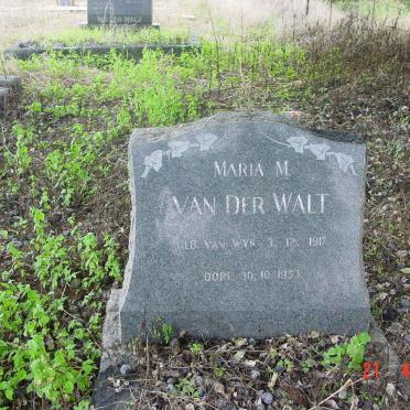 WALT Maria M., van der nee VAN WYK 1919-1953