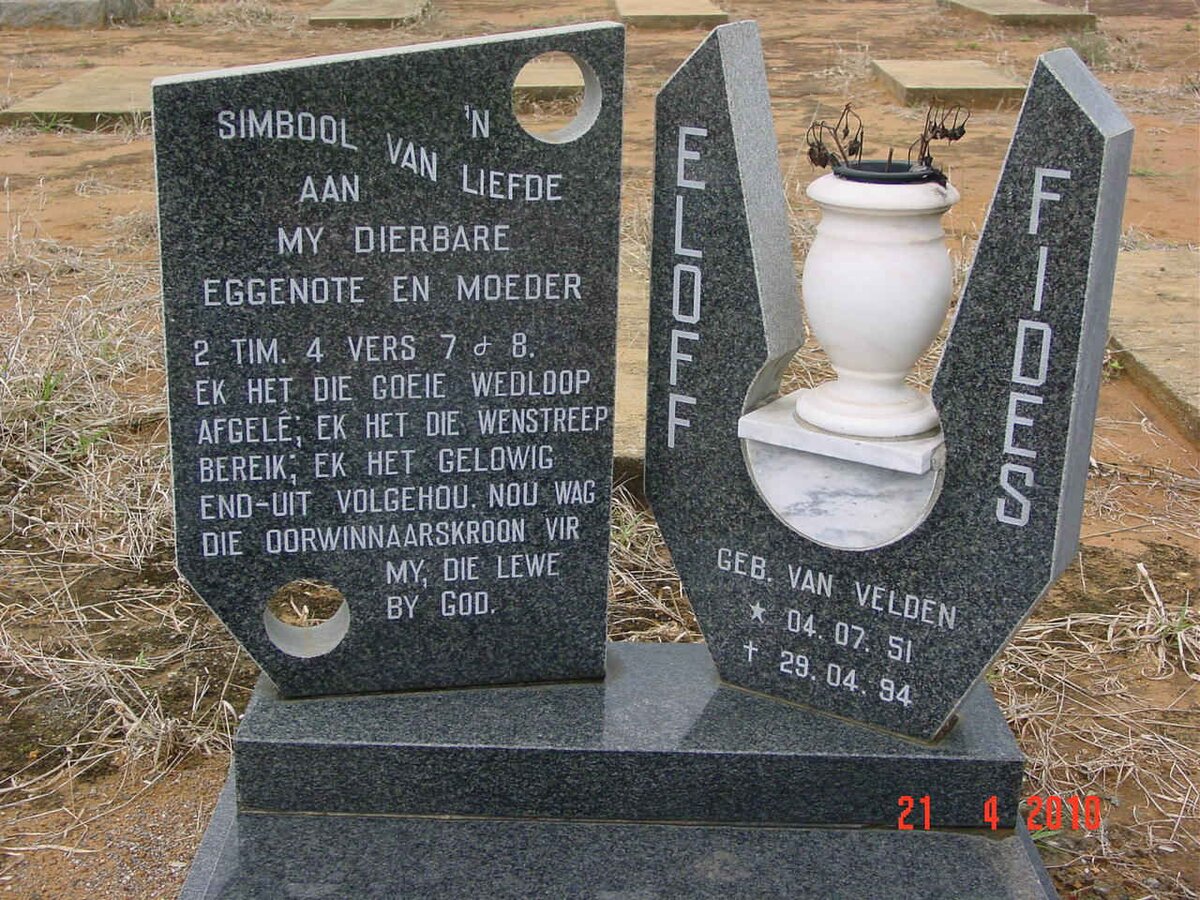 ELOFF Fides nee VAN VELDE 1951-1994