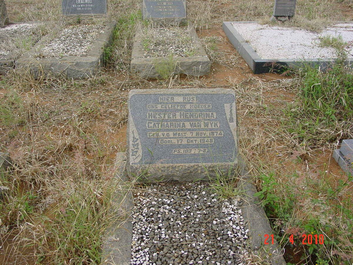 WYK Hester Hendrina Catharina, van nee V.D. WALT  1874-1948
