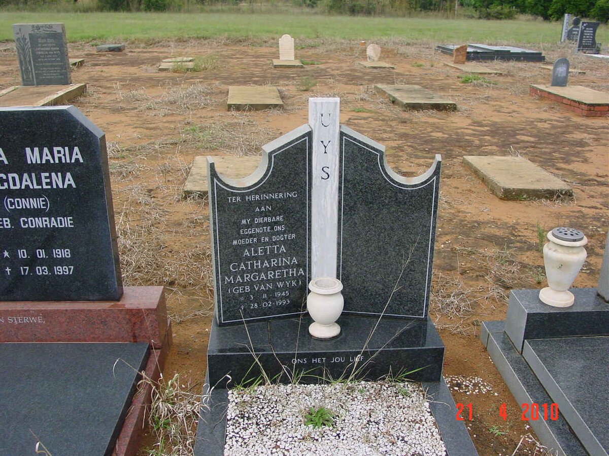 UYS Aletta Catharina Margaretha nee VAN WYK 1945-1993