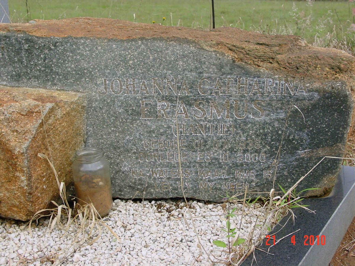 ERASMUS Johanna Catharina 1936-2000
