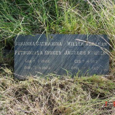 KRUGER Susanna Catharina Petronella 1908-1920 :: KRUGER Willem Abraham Jacobus 1917-1917