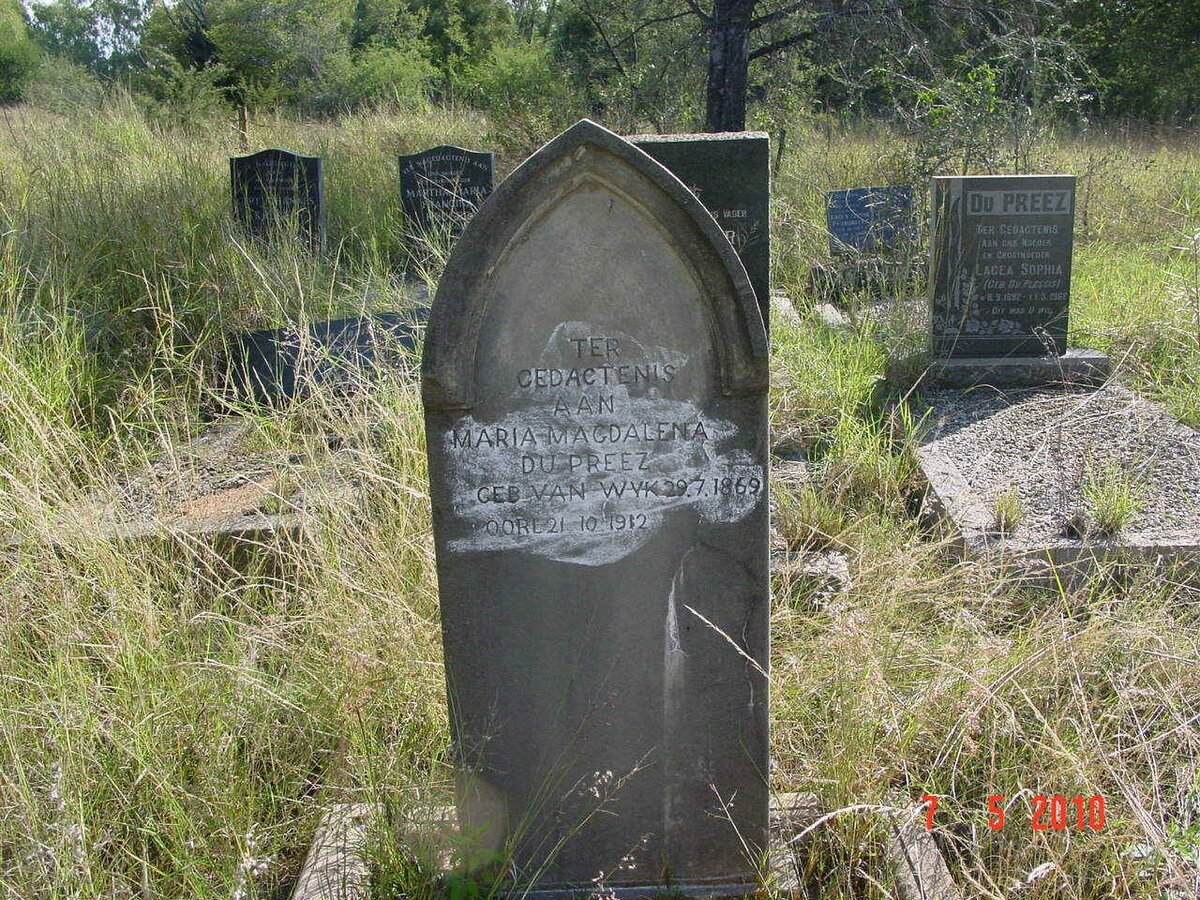 PREEZ Maria Magdalena, du nee VAN WYK 1869-1912