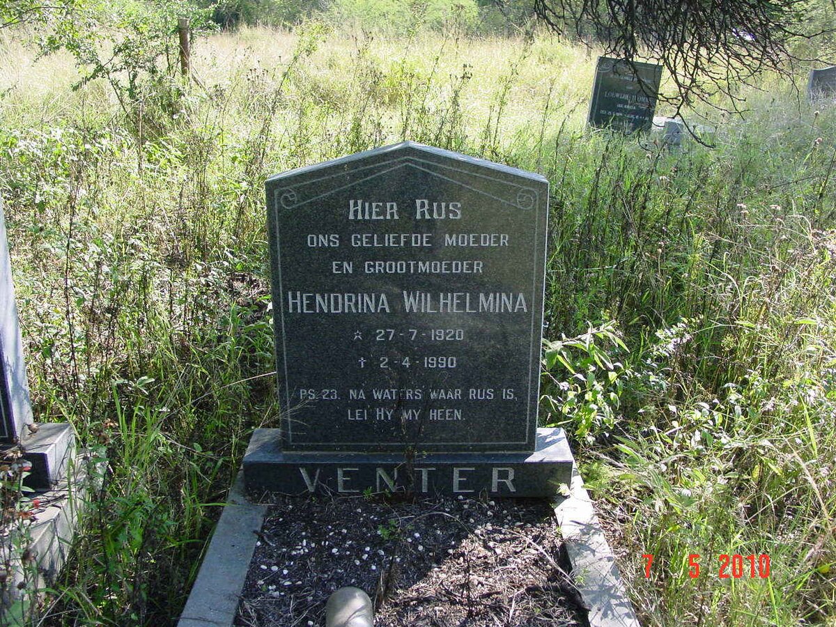 VENTER Hendrina Wilhelmina 1920-1990