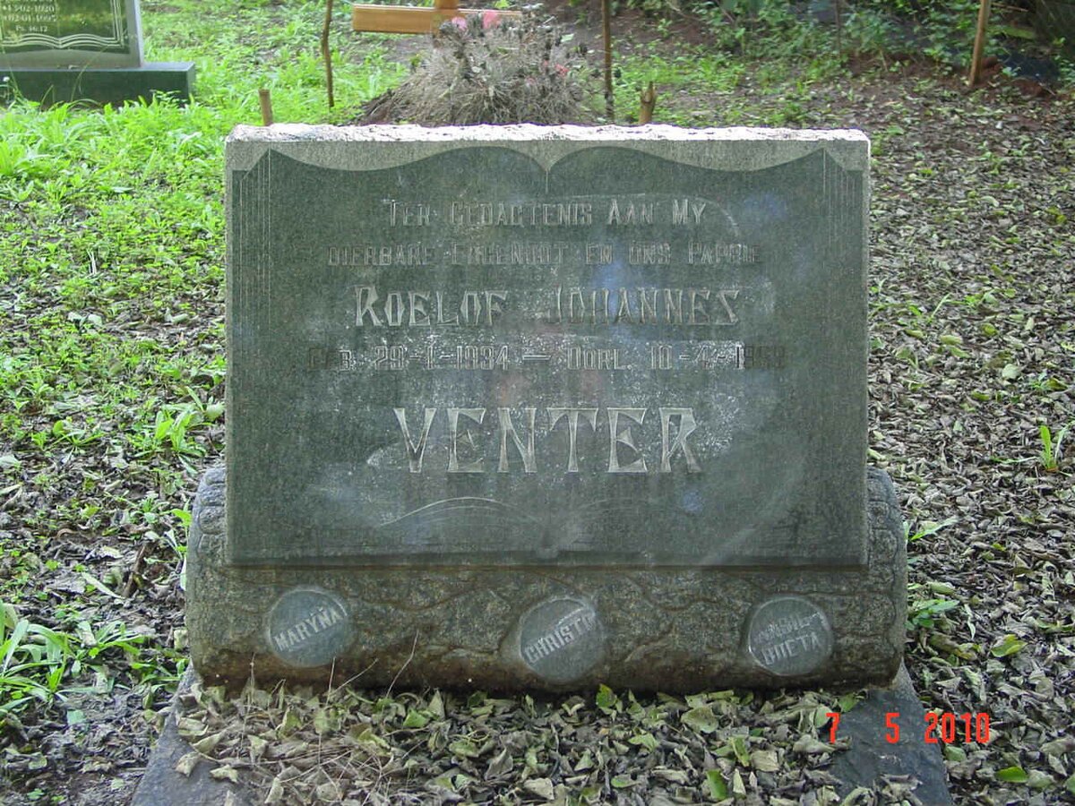 VENTER Roelof Johannes 1934-1969