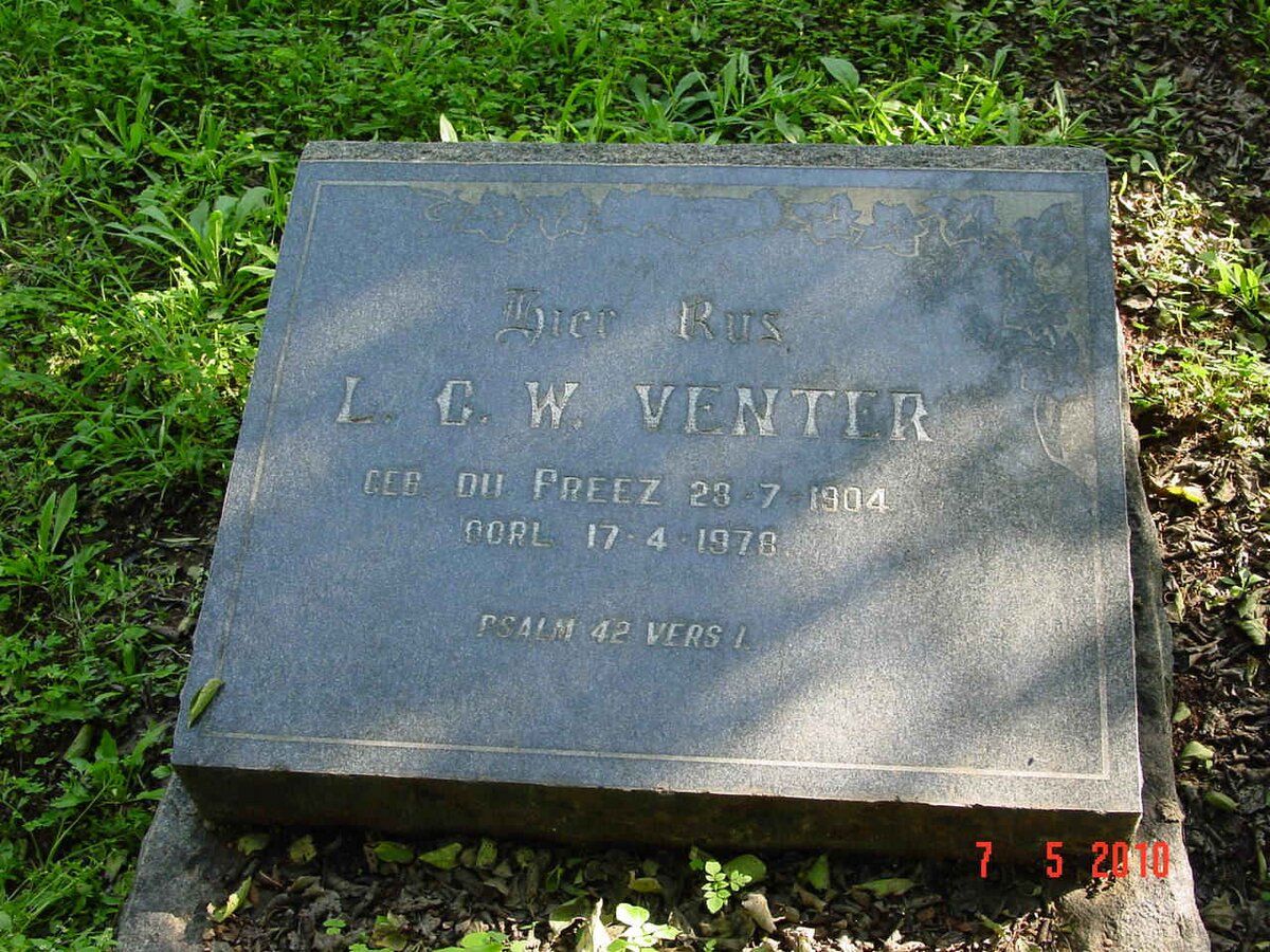 VENTER L.C.W. nee DU PREEZ 1904-1978