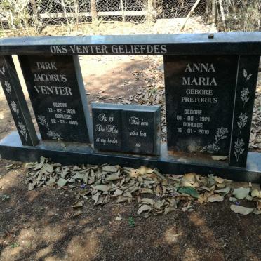 VENTER Dirk Jacobus 1920-1995 &amp; Anna Maria PRETORIUS 1921-2010 