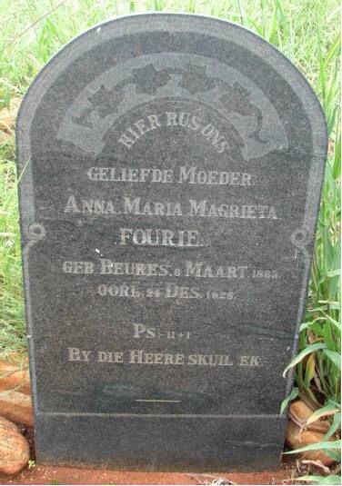 FOURIE Anna Maria Magrieta nee BEUKES 18??-19?6