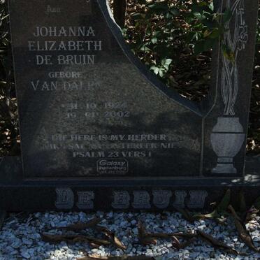 BRUIN Johanna Elizabeth, de nee VAN DALEN 1924-2002