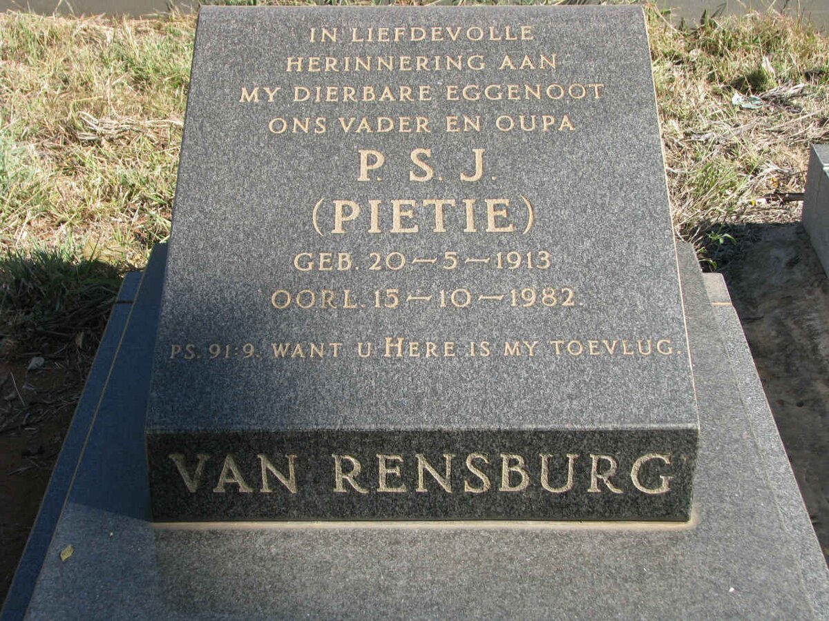 RENSBURG P.S.J., van  1913-1982
