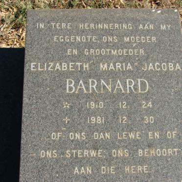 BARNARD Elizabeth Maria Jacoba 1910-1981