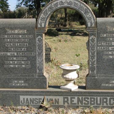 RENSBURG Petrus Stephanus, Janse van 1883-1946 &amp; Wilhelmina Hendrika BOSHOFF 1886-1948 