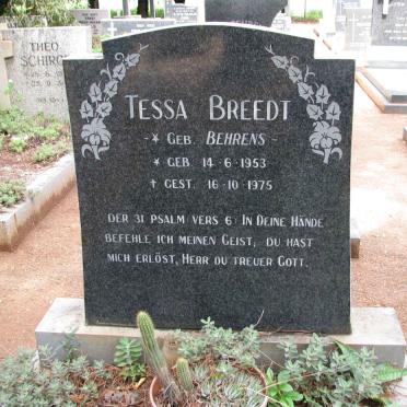 BREEDT Tessa nee BEHRENS 1953-1975