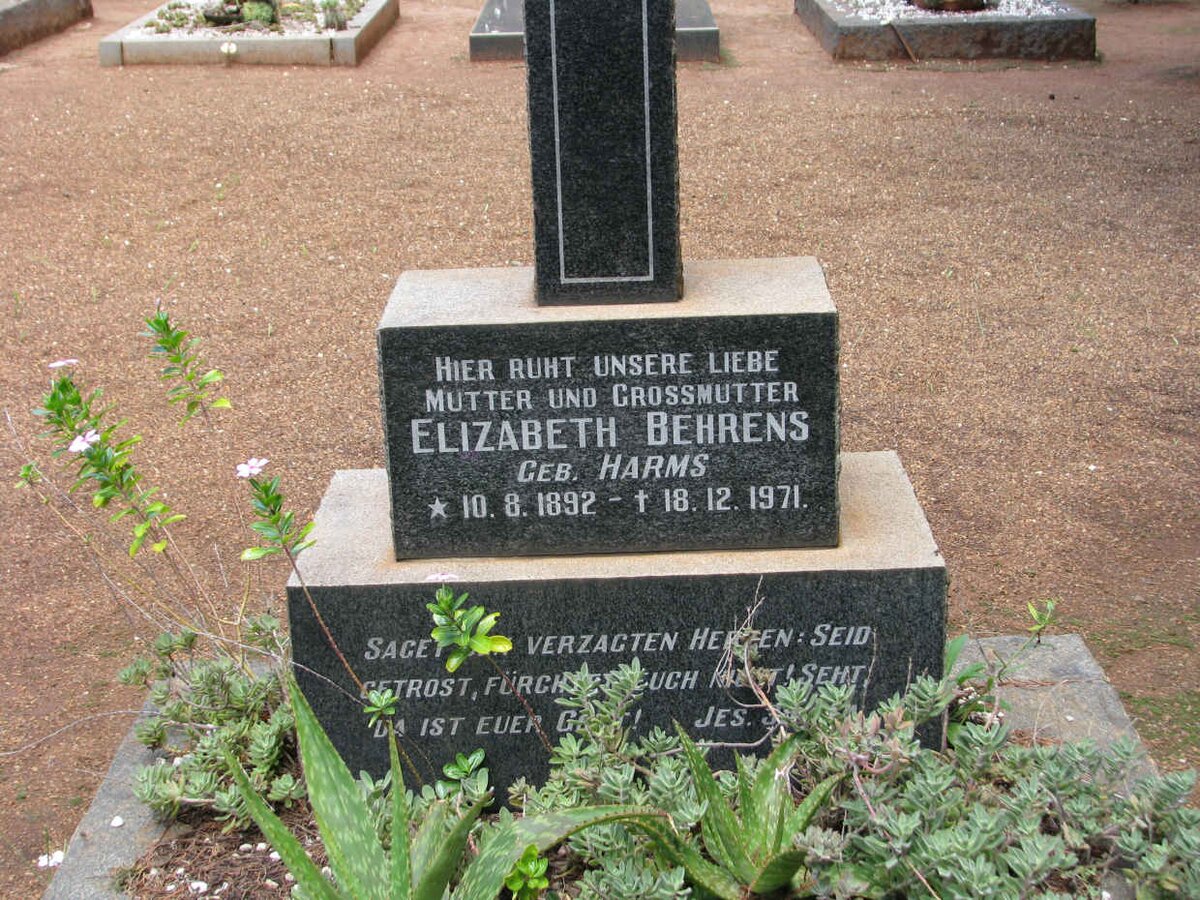 BEHRENS Elizabeth nee HARMS 1892-1971