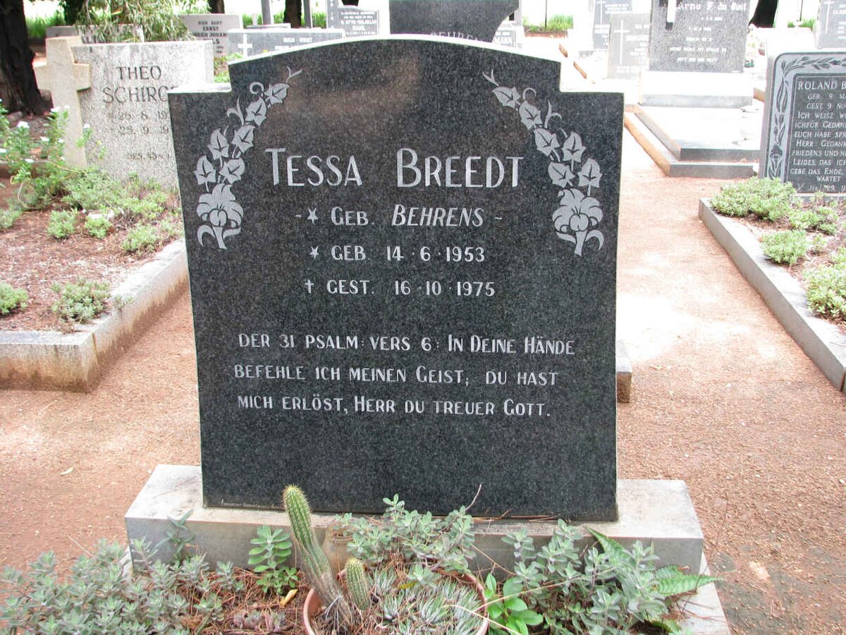 BREEDT Tessa nee BEHRENS 1953-1975