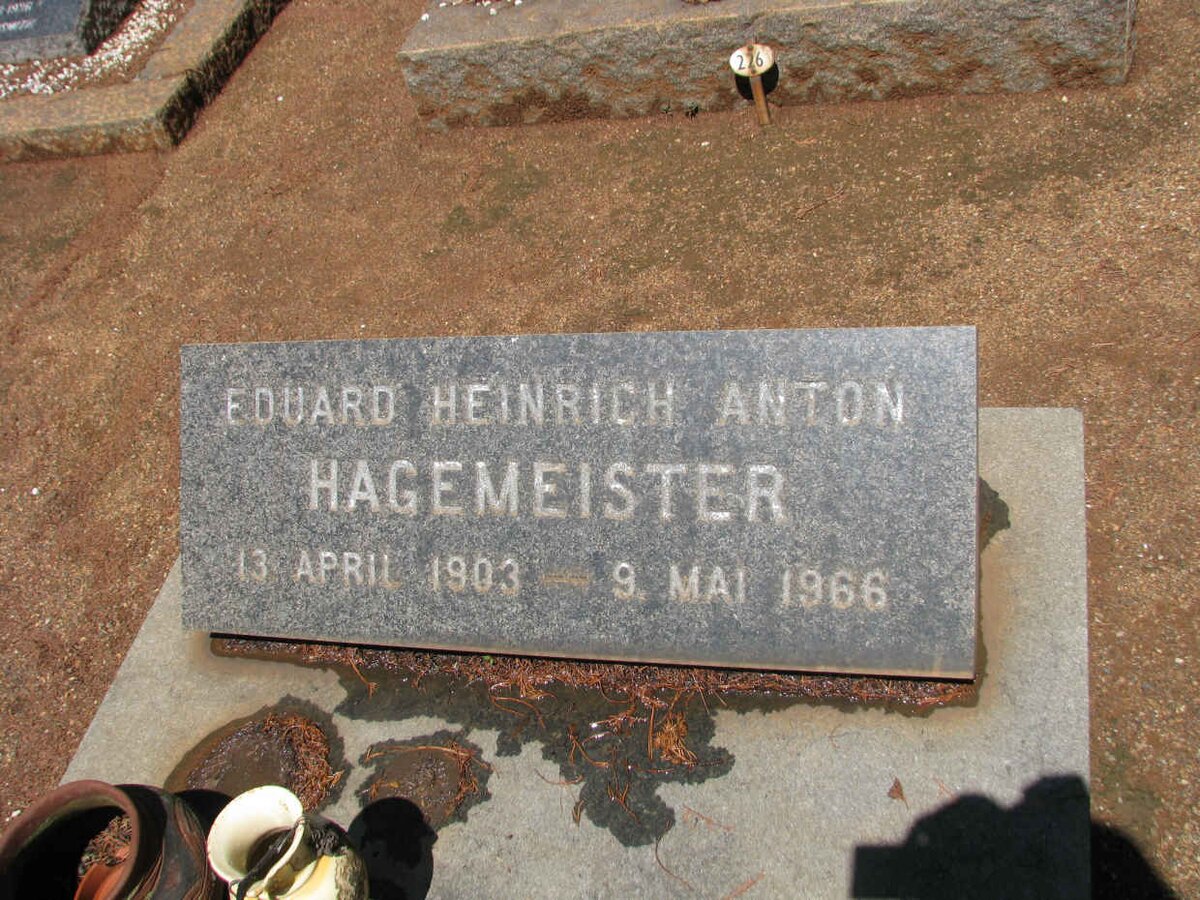 HAGEMEISTER Eduard Heinrich Anton 1903-1966