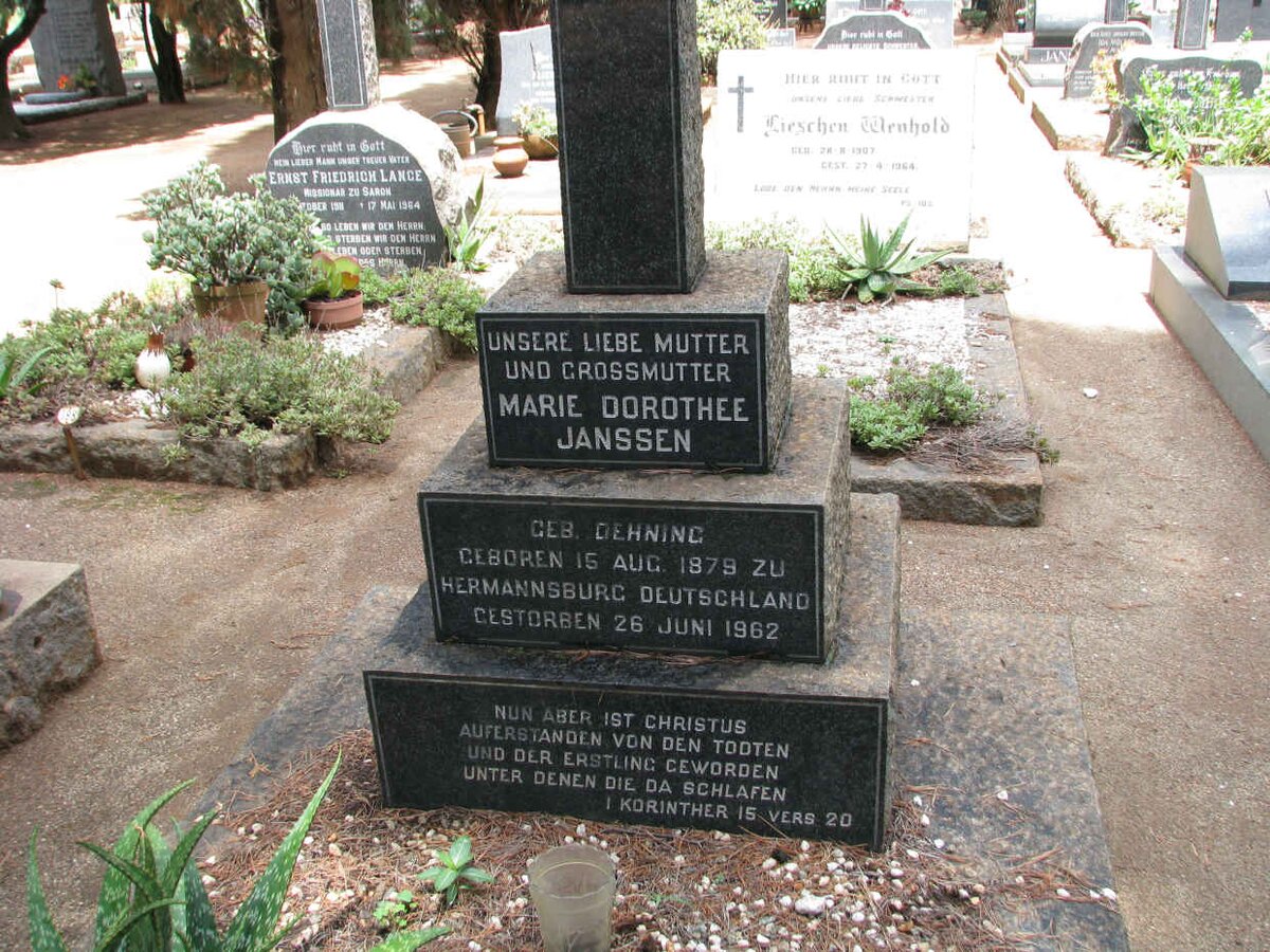 JANSSEN Marie Dorothee nee DENNING 1879-1962