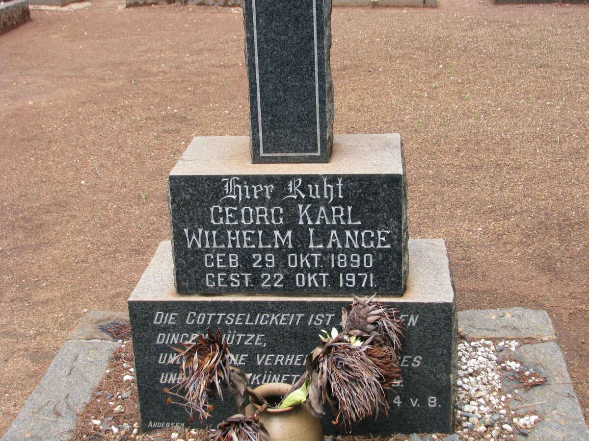 LANGE Georg Karl Wilhelm 1890-1971