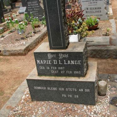 LANGE Marie D.L. 1887-1965