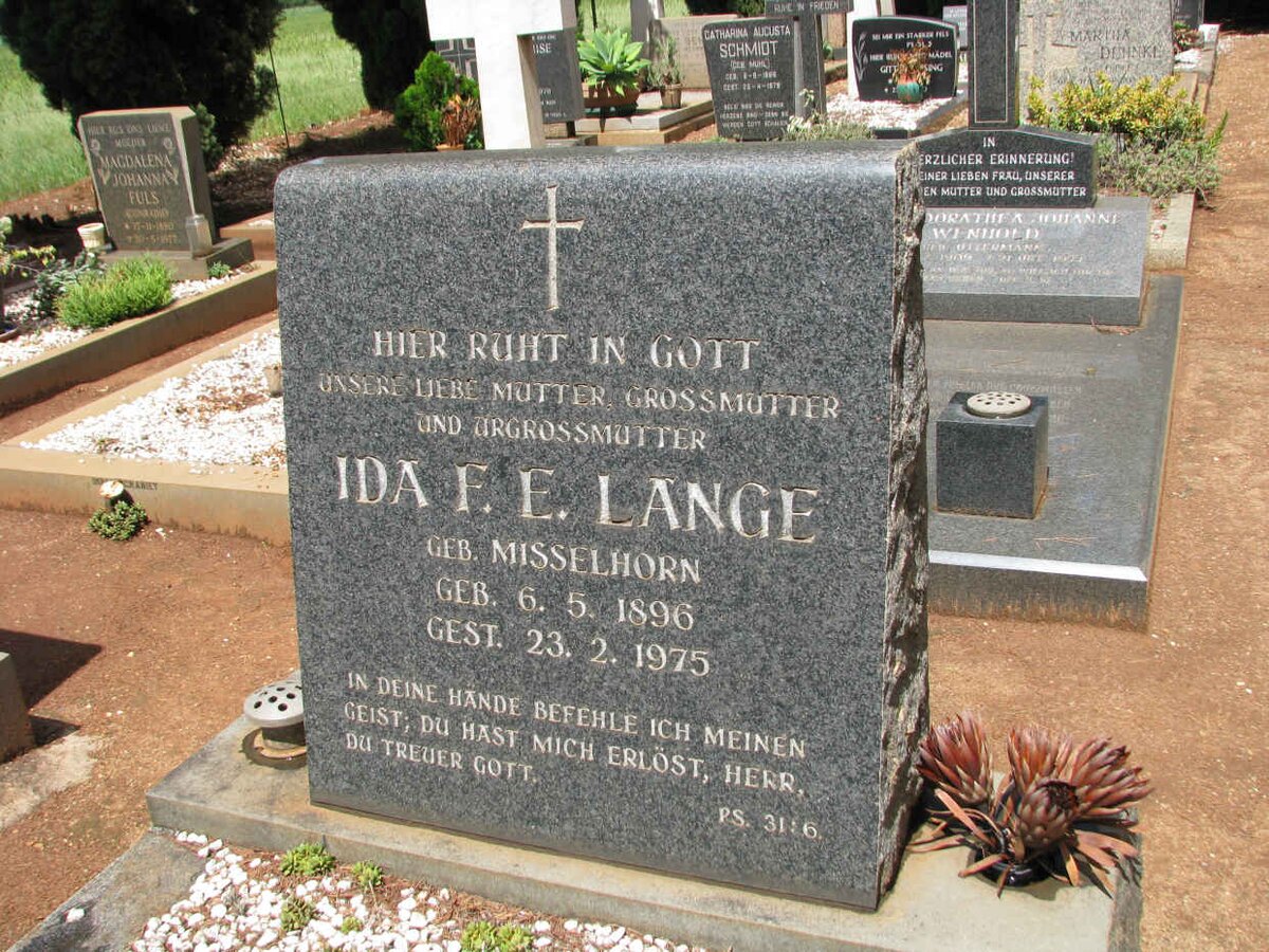 LANGE Ida F.E. nee MISSELHORN 1896-1975