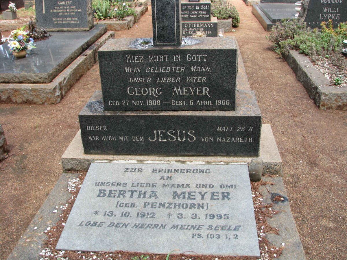 MEYER Georg 1908-1966 &amp; Bertha PENZHORN 1912-1995