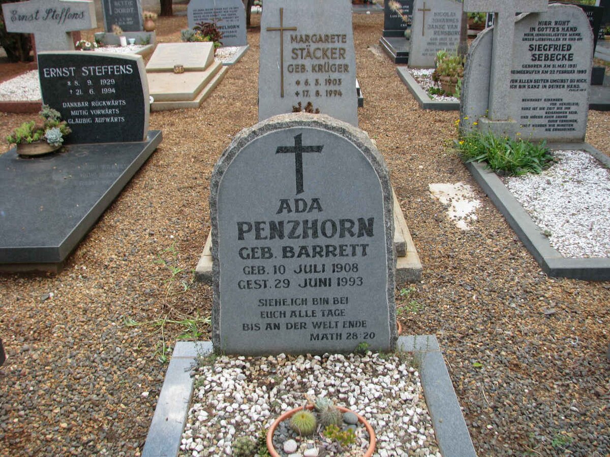 PENZHORN Ada nee BARRETT 1908-1993