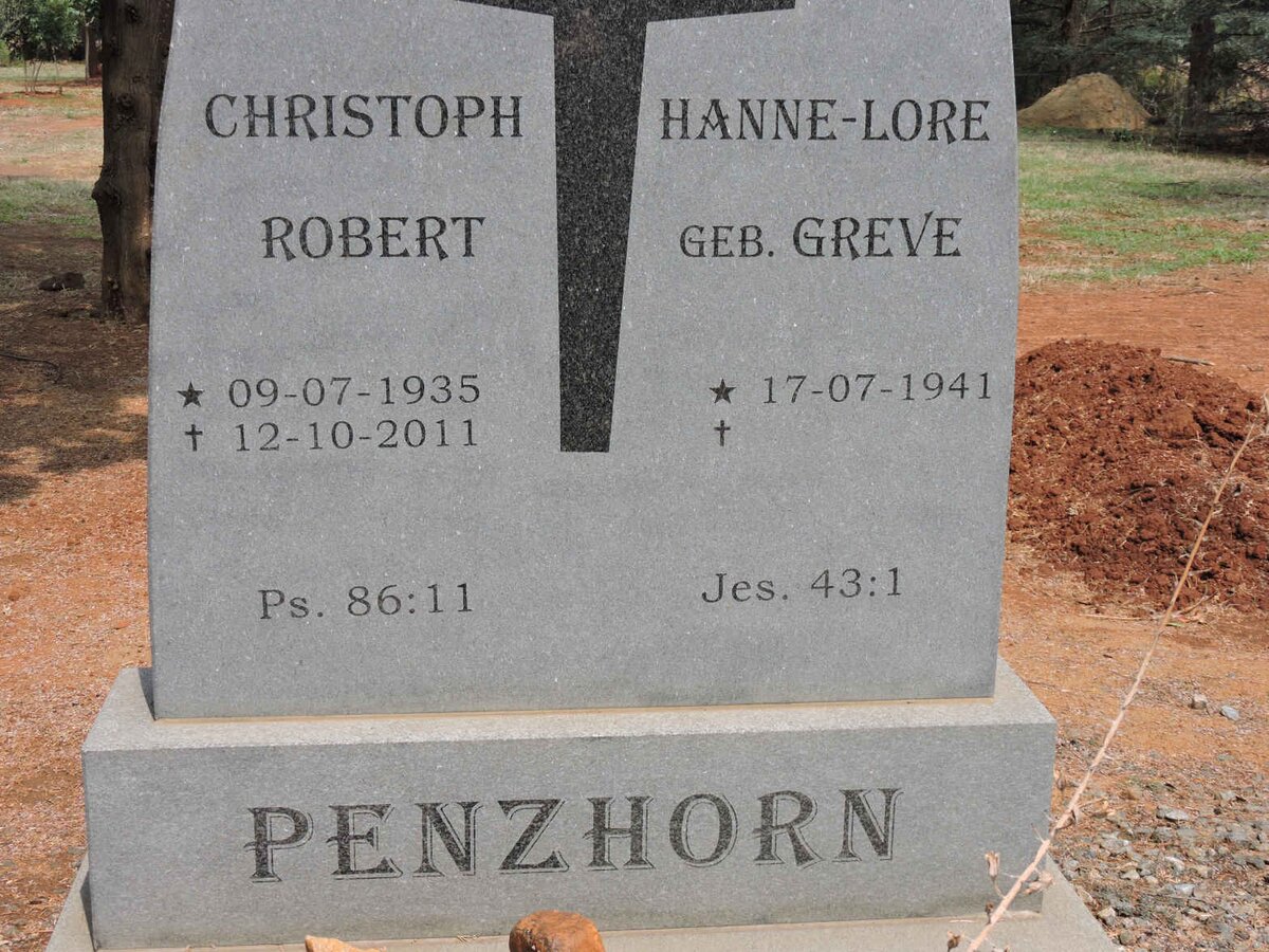 PENZHORN Christoph Robert 1935-2011 &amp; Hanne-Lore GREVE 1941-