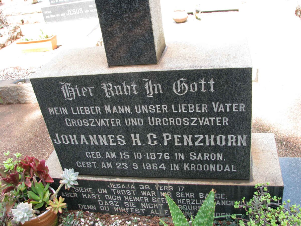 PENZHORN Johannes H.C. 1876-1964
