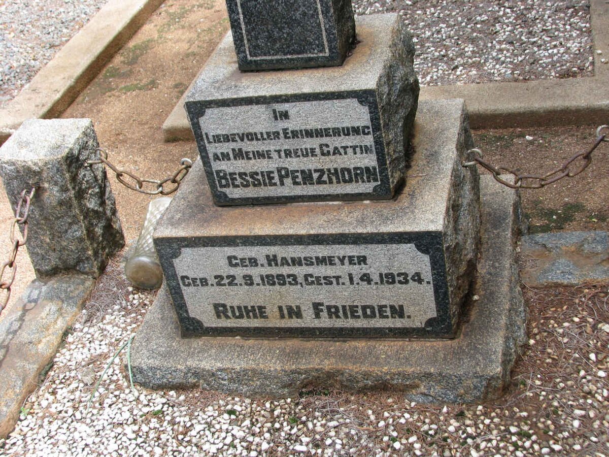 PENZHORN Bessie nee HANSMEYER 1893-1934