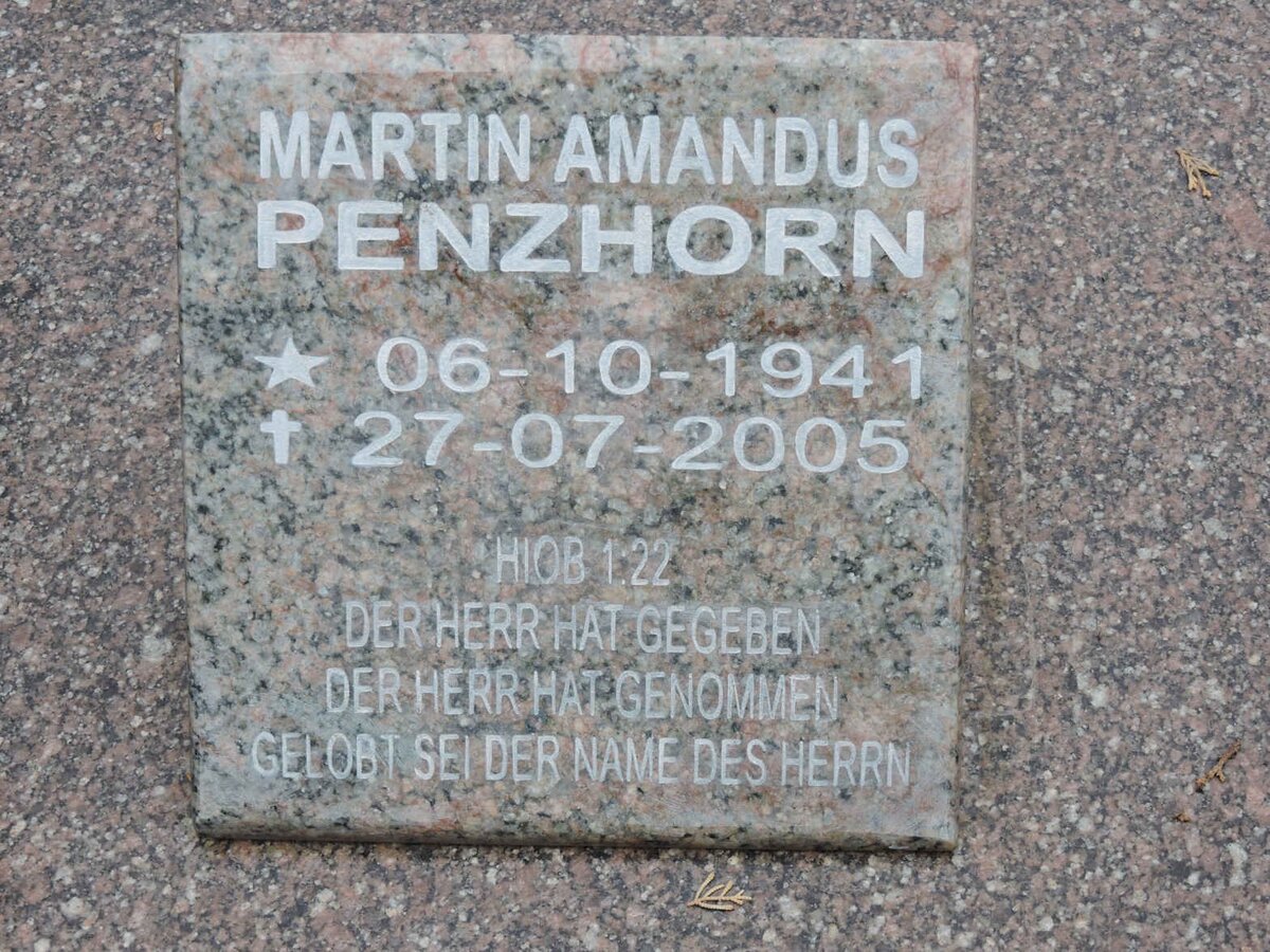 PENZHORN Martin Amandus 1941-2005