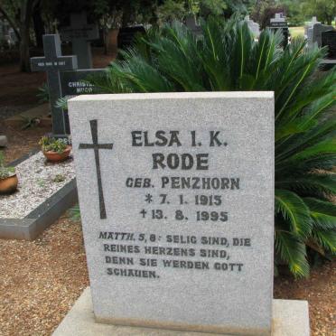 RODE Elsa I.K. nee PENZHORN 1915-1995