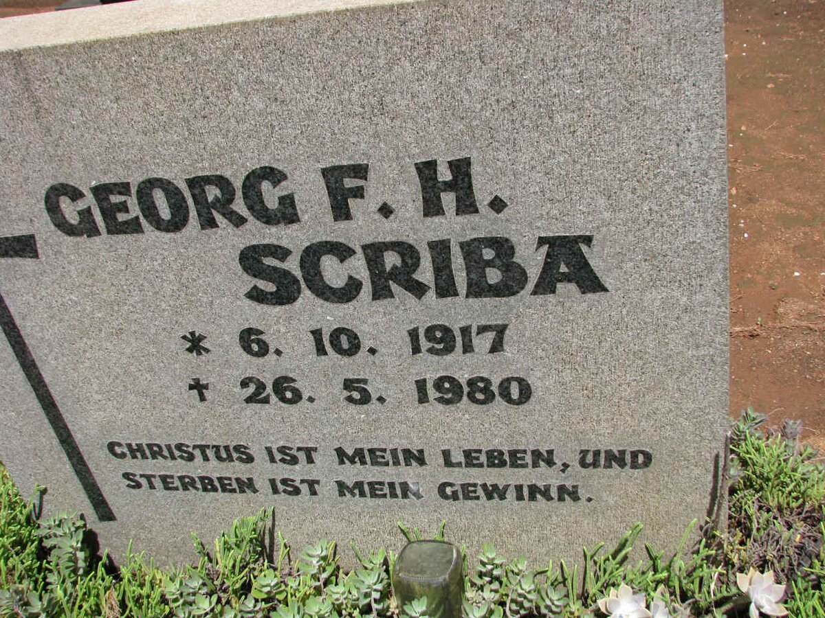 SCRIBA Georg F.H. 1917-1980