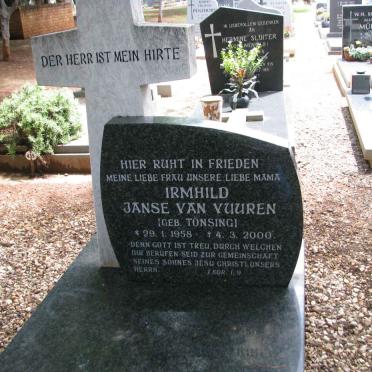 VUUREN Irmhild, Janse van nee TONSING 1958-2000