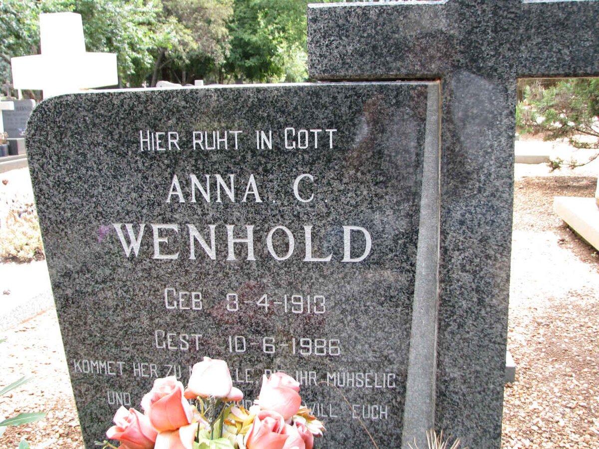 WENHOLD Anna C. 1913-1986