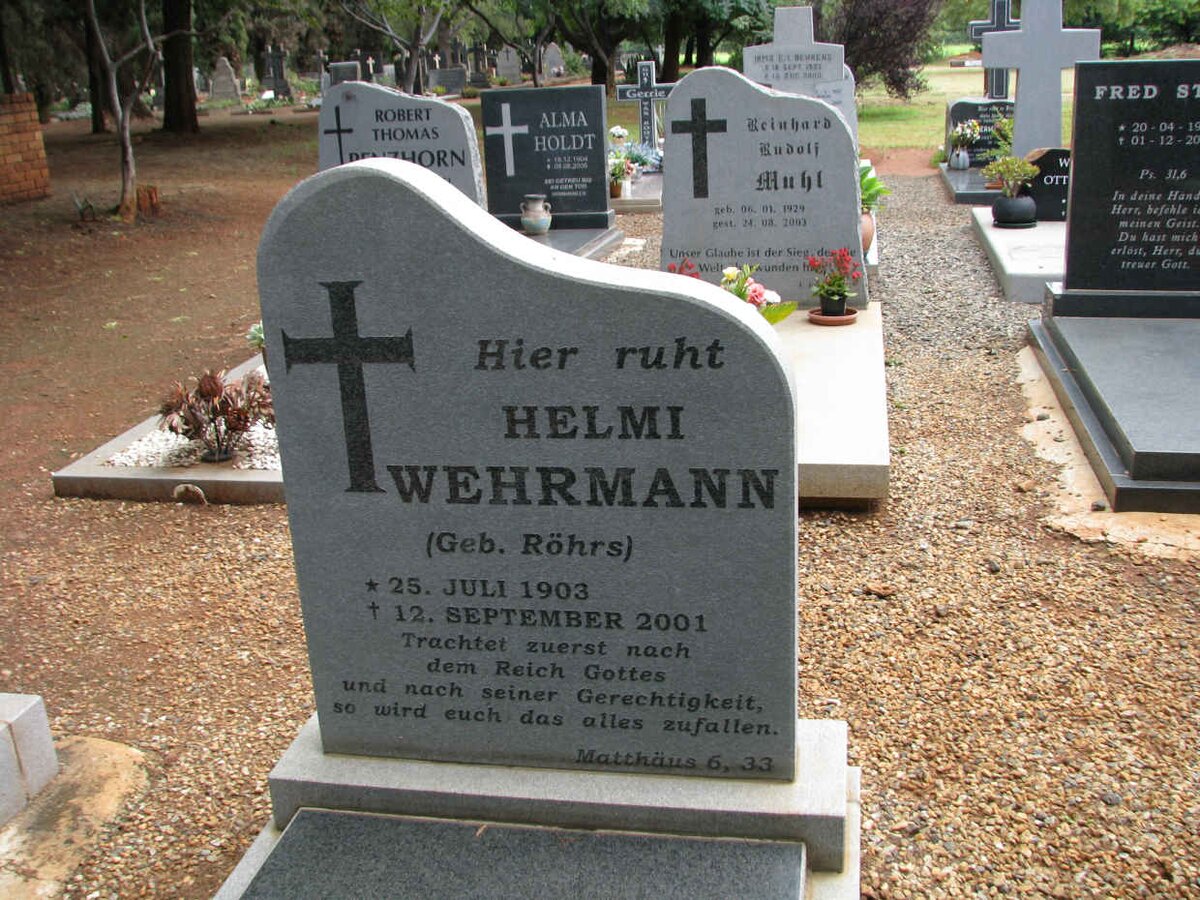 WEHRMANN Helmi nee ROHRS 1903-2001