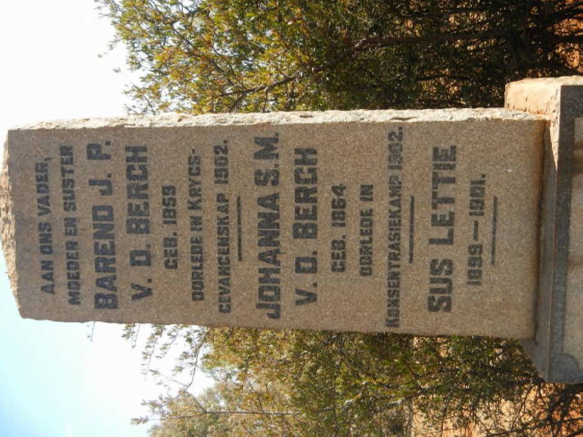 BERGH Barend J.P., v.d. 1859-1902 &amp; Johanna S.M. 1864-1902 :: V.D. BERGH Lettie 1899-1901