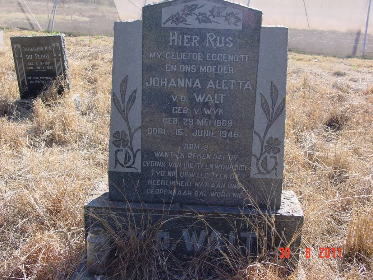 WALT Johanna Aletta, v.d. nee VAN WYK 1869-1946