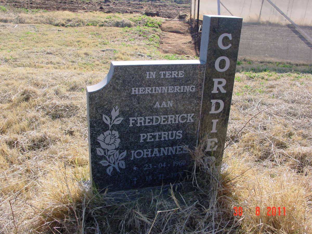 CORDIER Frederick Petrus Johannes 1960-1977