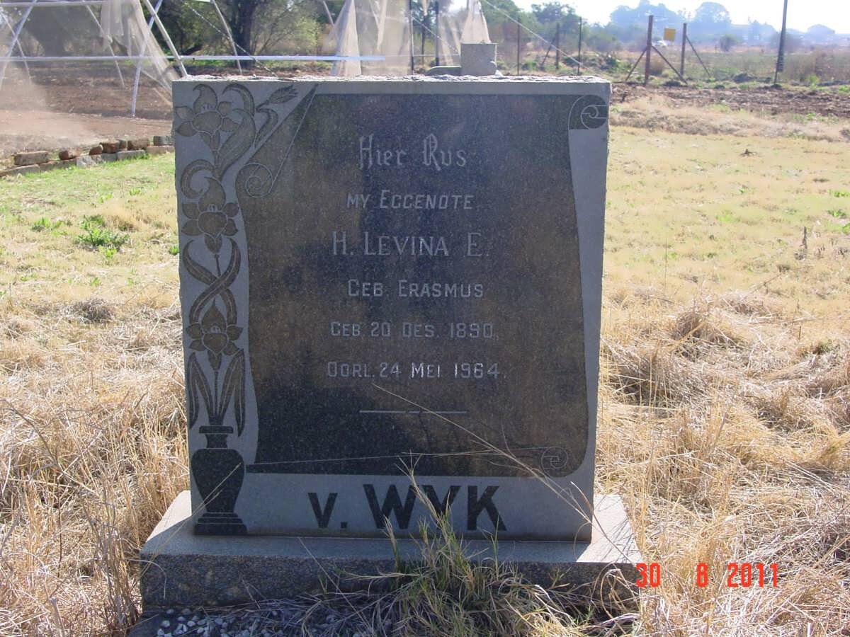 WYK H. Levina E., v. nee ERASMUS 1890-1964
