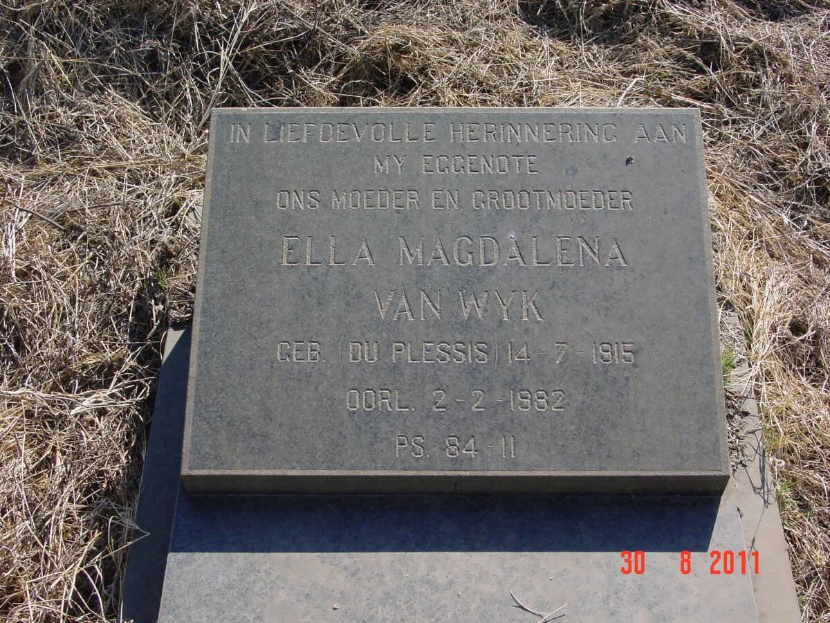 WYK Ella Magdalena, van nee DU PLESSIS 1915-1982