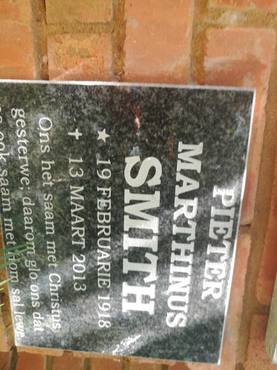 SMITH Pieter Marthinus 1918-2013