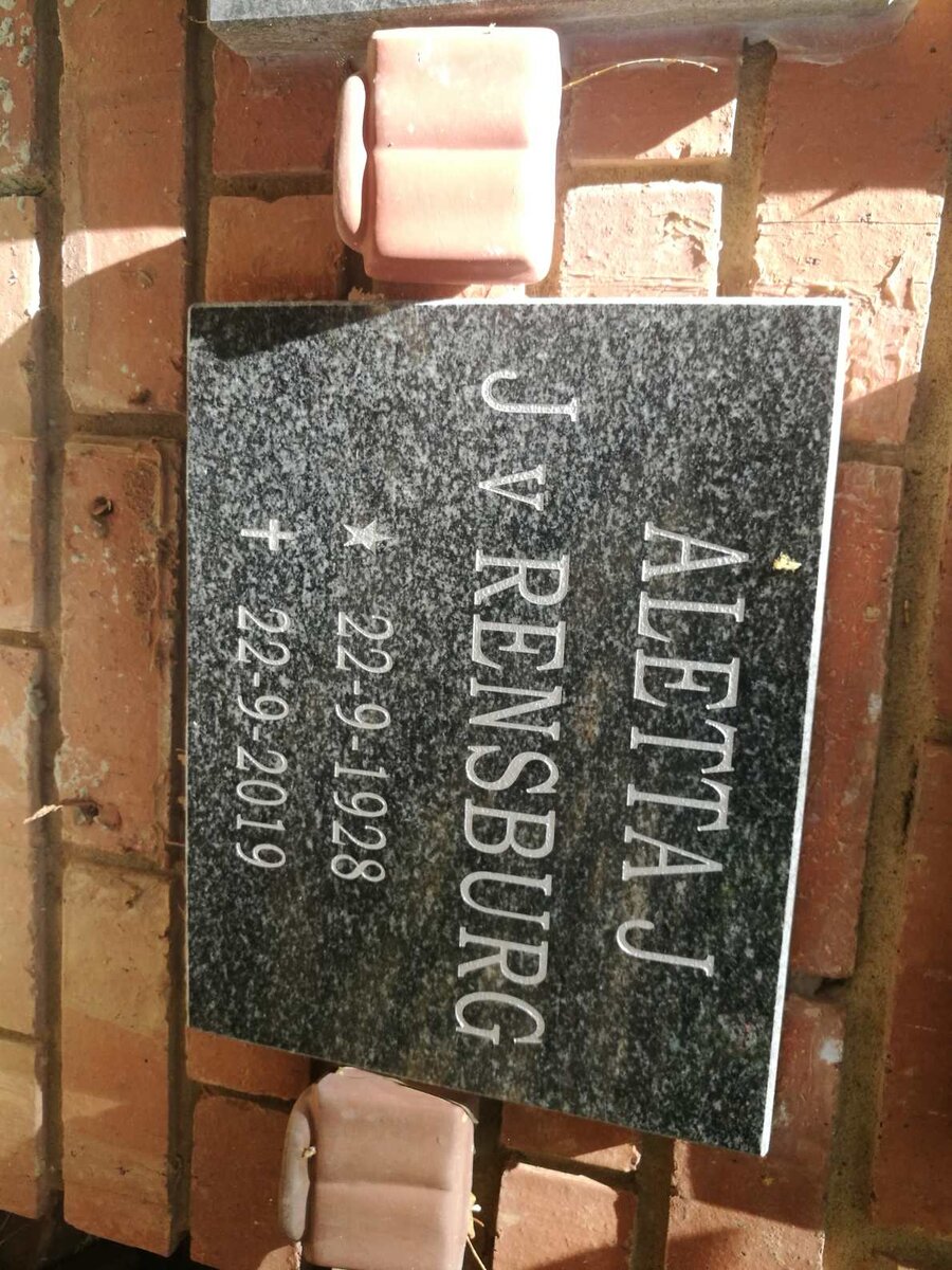 RENSBURG Aletta J., J. v. 1928-2019
