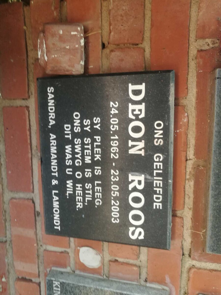 ROOS Deon 1962-2003
