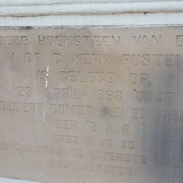 6. Hoeksteen NGK Rustenburg 1898