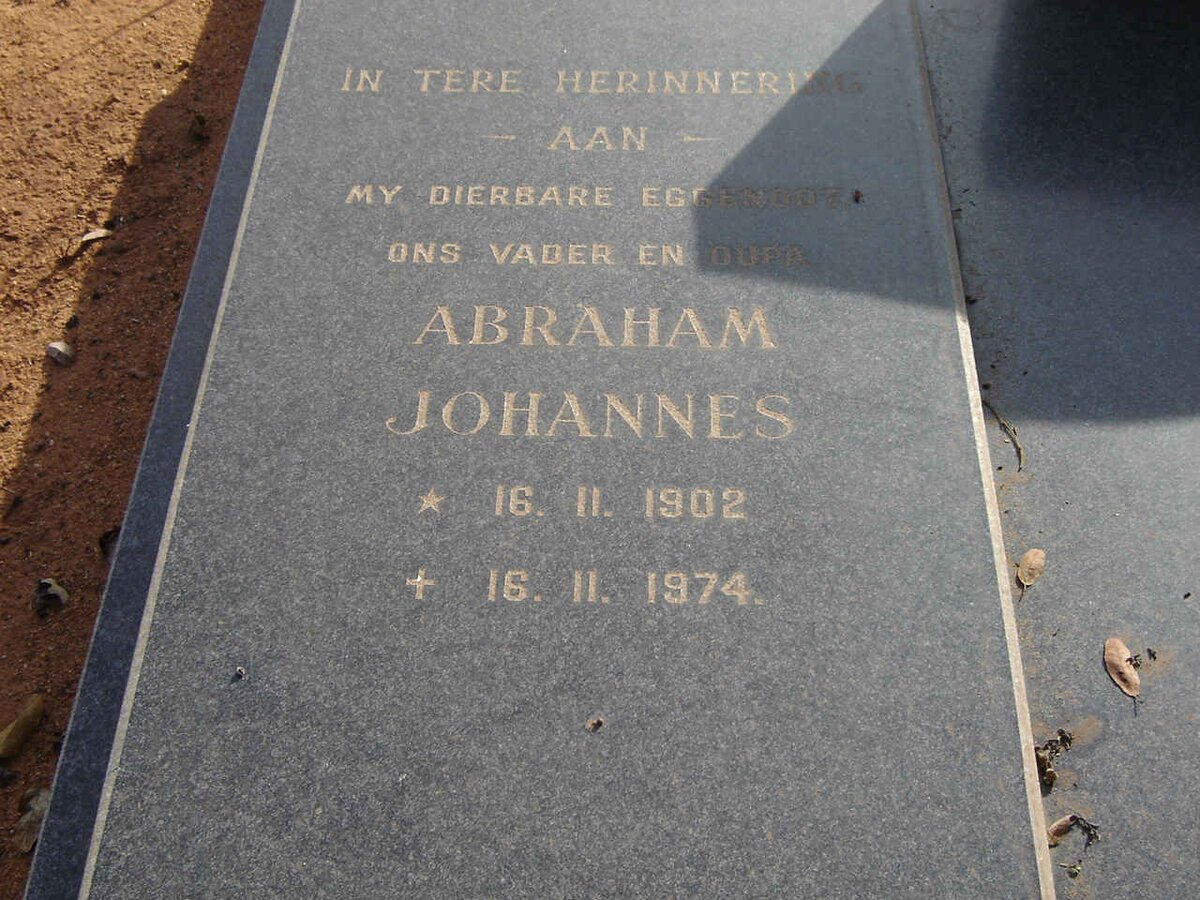 BURGER Abraham Johannes 1902-1974