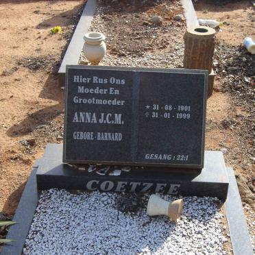 COETZEE Anna J.C.M. nee BARNARD 1901-1999