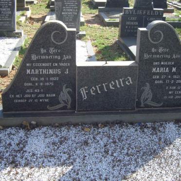 FERREIRA Marthinus J. 1922-1975 &amp; Maria W. 1921-2002