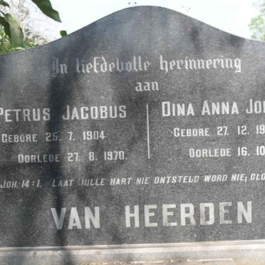 HEERDEN Petrus Jacobus, van 1904-1970 &amp; Dina Anna Johanna 1918-1988